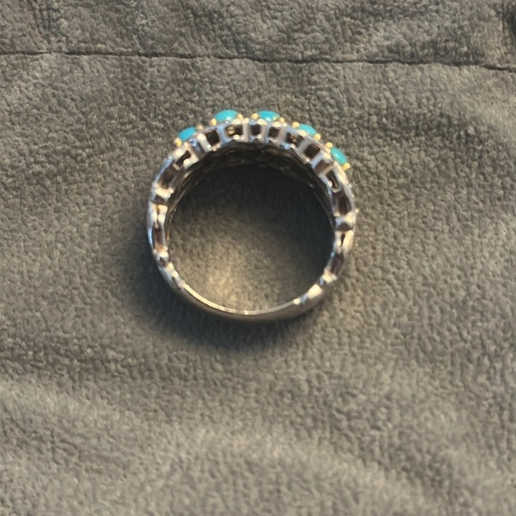 Turquoise Gems En Vogue II Ring Sleeping Beauty Mountain 5 Stone Size 8 - Picture 3 of 9